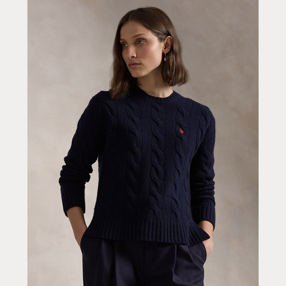 CLASSIC FIT CABLE WOOL-CASHMERE SWEATER – Accessorio premium elegante