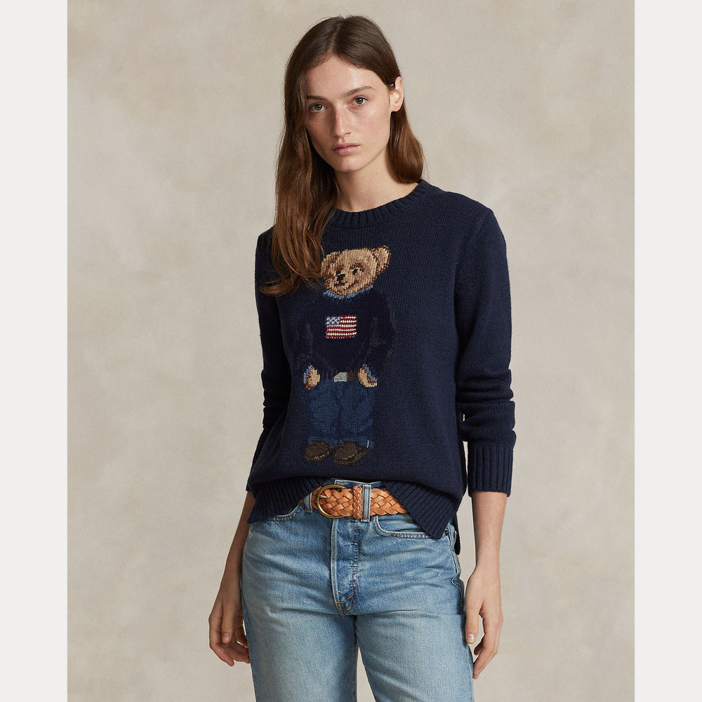 POLO BEAR COTTON-LINEN SWEATER – Accessorio premium elegante