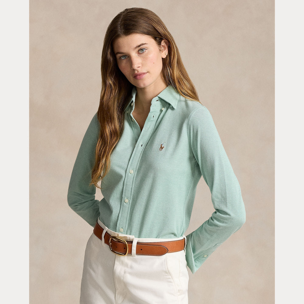 SLIM FIT KNIT COTTON OXFORD SHIRT – Accessorio premium elegante