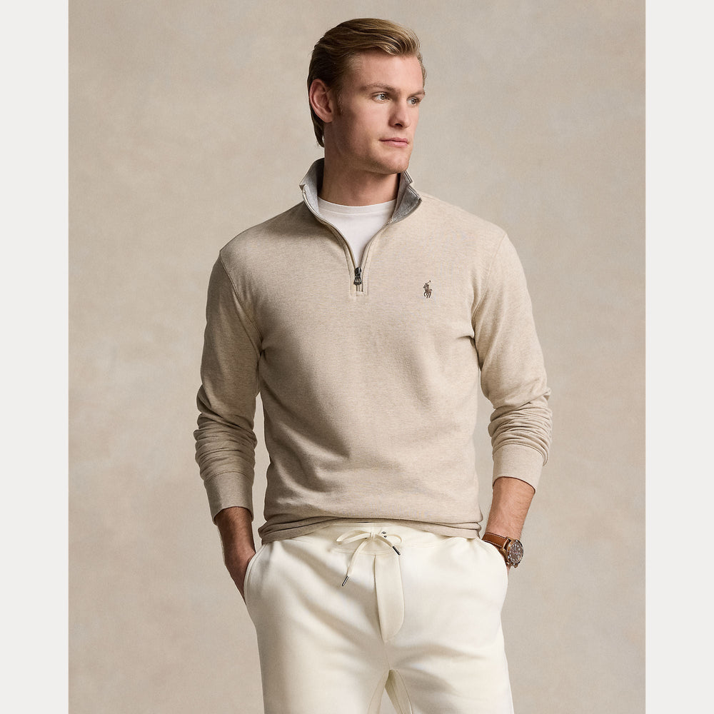 LUXURY JERSEY QUARTER-ZIP PULLOVER – Accessorio premium elegante