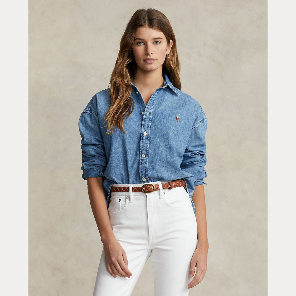 CROPPED BOXY DENIM SHIRT – Accessorio premium elegante