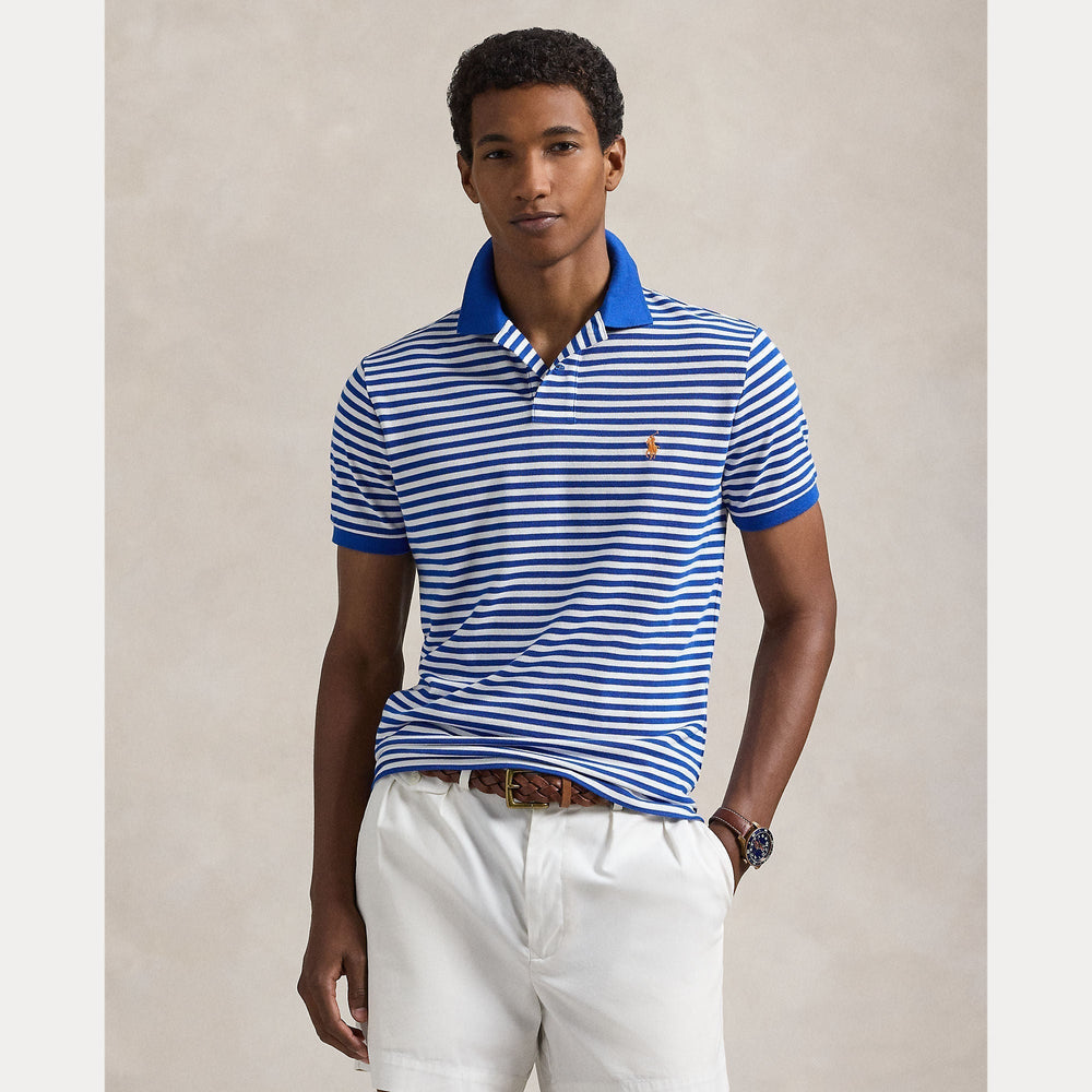 CUSTOM SLIM FIT STRIPED MESH POLO SHIRT – Accessorio premium elegante