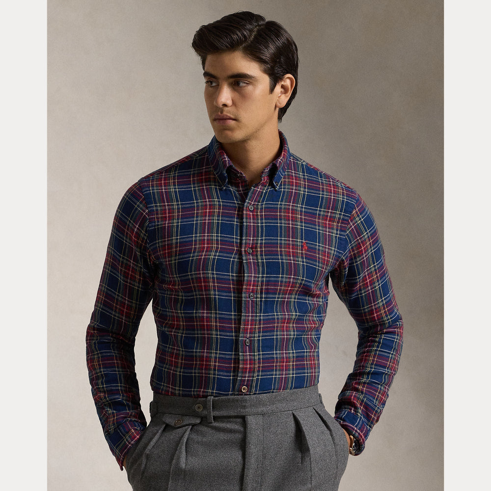 CUSTOM FIT PLAID DOUBLE-FACED SHIRT – Accessorio premium elegante