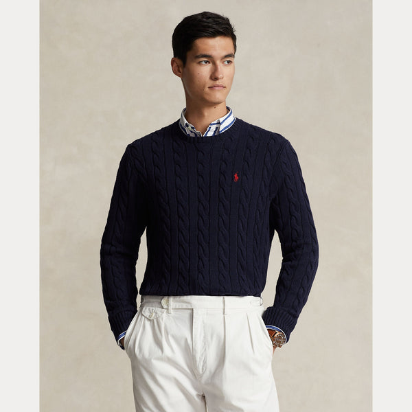 CABLE-KNIT COTTON SWEATER – Accessorio premium elegante