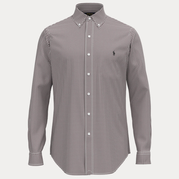 CUSTOM FIT GINGHAM STRETCH POPLIN SHIRT – Accessorio premium elegante