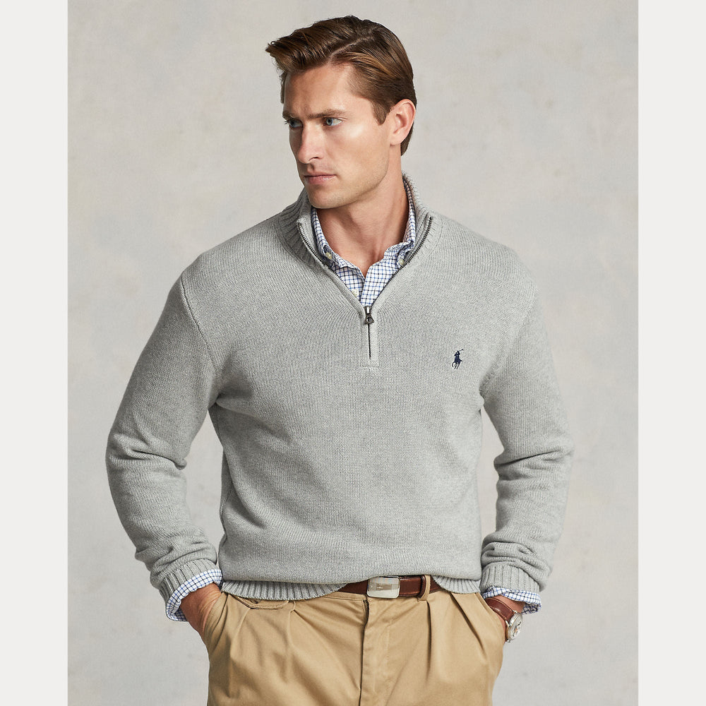 COTTON QUARTER-ZIP SWEATER – Accessorio premium elegante