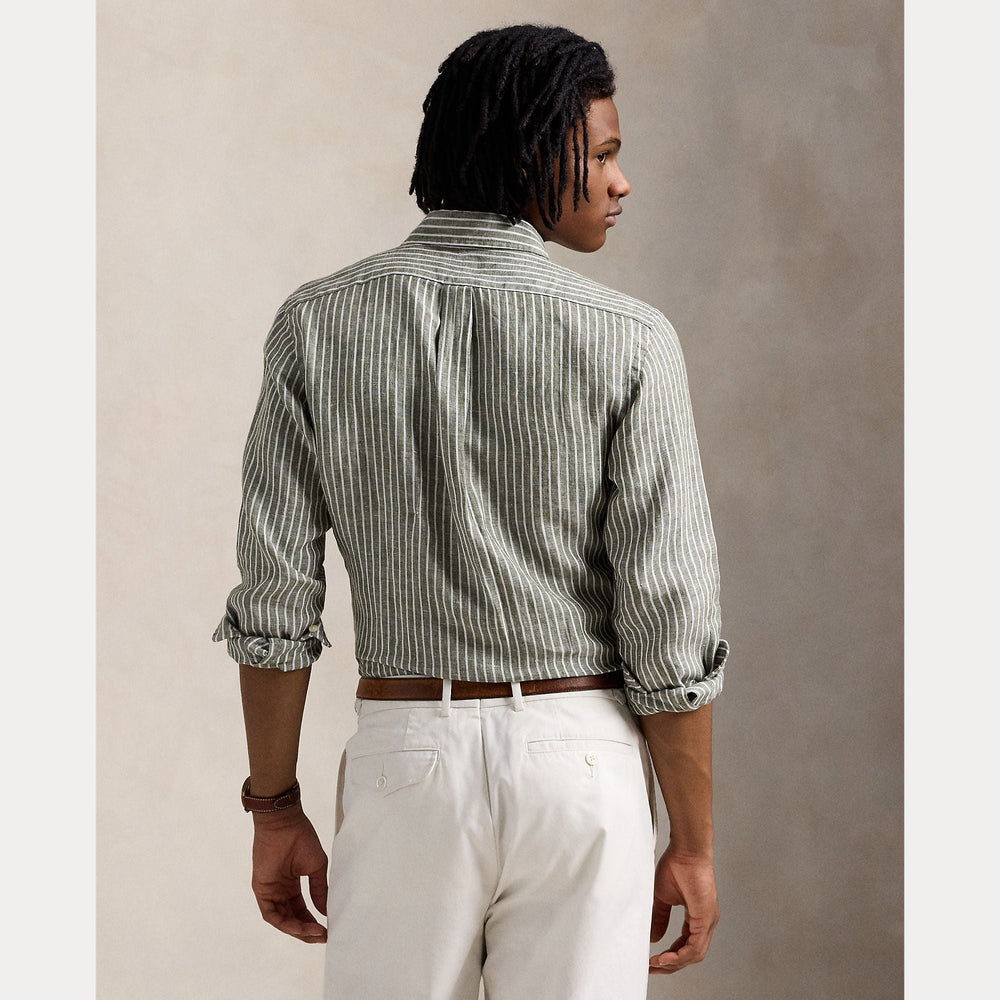 CUSTOM FIT STRIPED LINEN SHIRT – Accessorio premium elegante