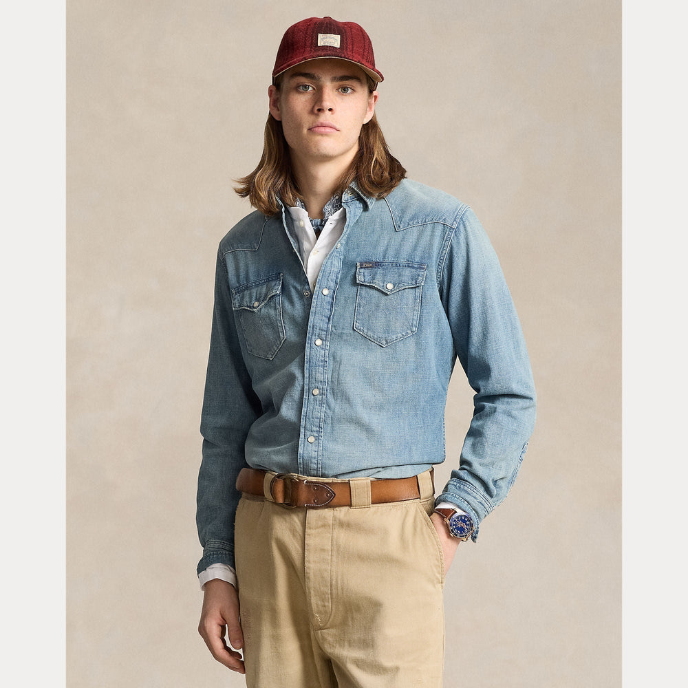 SLUB DENIM WESTERN SHIRT – Accessorio premium elegante