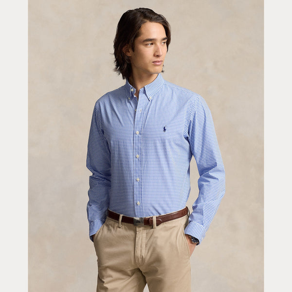 SLIM FIT CHECKED STRETCH POPLIN SHIRT – Accessorio premium elegante