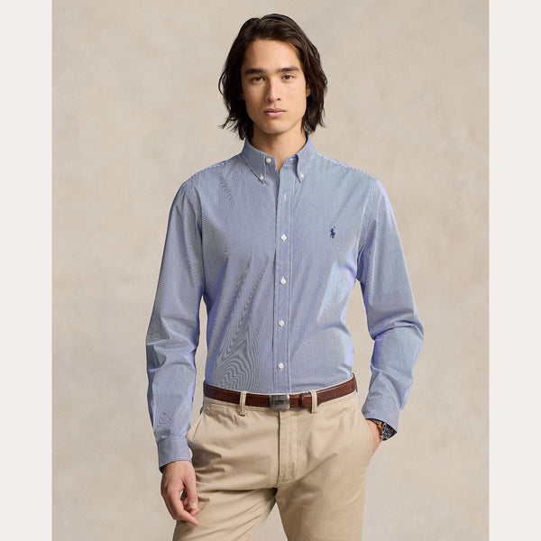 SLIM FIT STRIPED STRETCH POPLIN SHIRT – Accessorio premium elegante