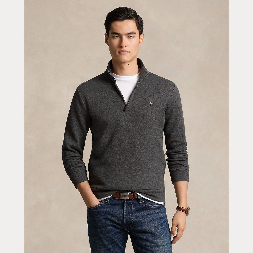 DOUBLE-KNIT MESH QUARTER-ZIP PULLOVER – Accessorio premium elegante