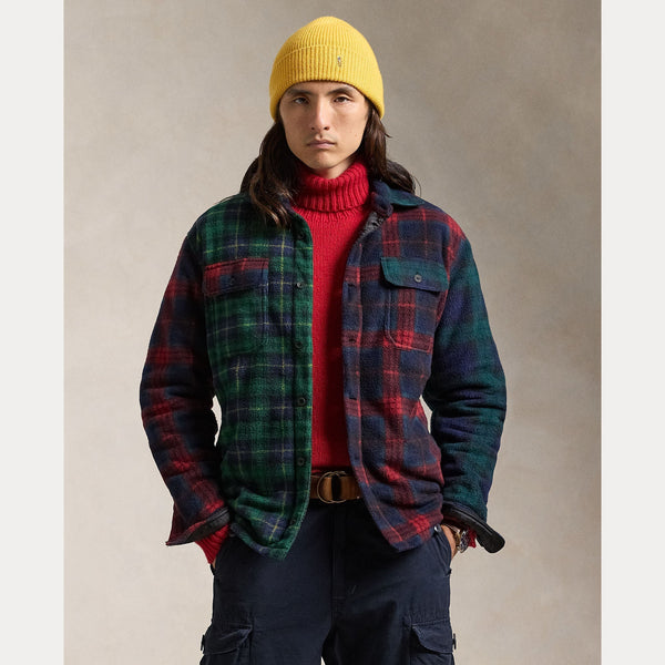 PLAID PATCHWORK FLEECE SHIRT JACKET – Accessorio premium elegante