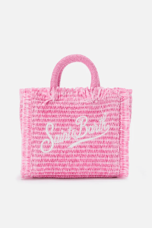 Borsa Vanity Micro Straw rosa