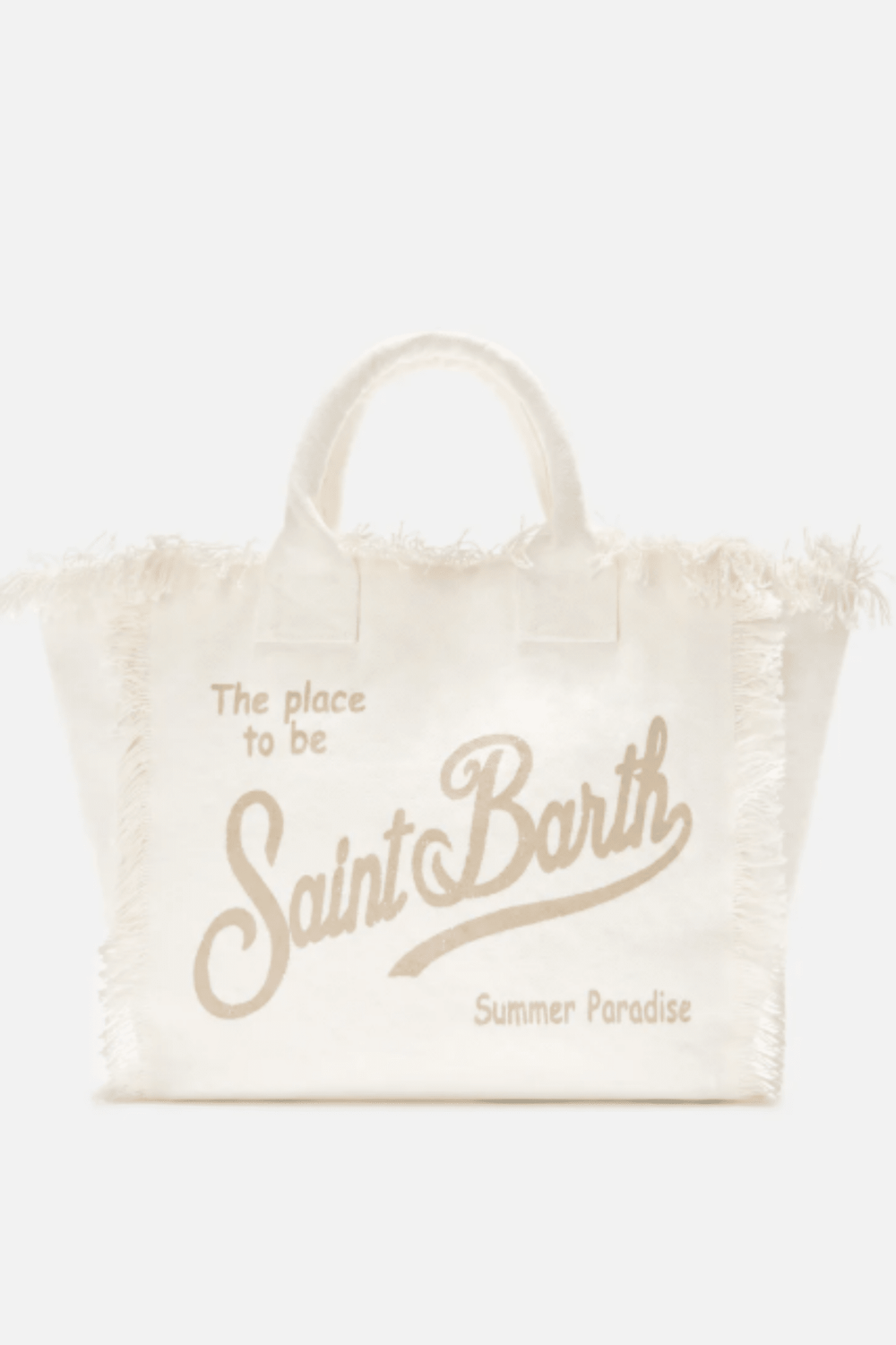Borsa Vanity in canvas panna con logo beige